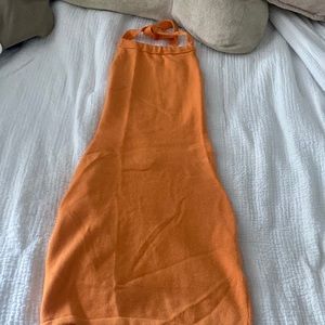 Edikted orange open- back halter dress
